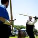 Ann Arbor Sword Club member Ben Spencer instructs Luke Veninga on historic fencing with German long swords at the Celtic Festival in Saline on Saturday, July 13. Daniel Brenner I AnnArbor.com